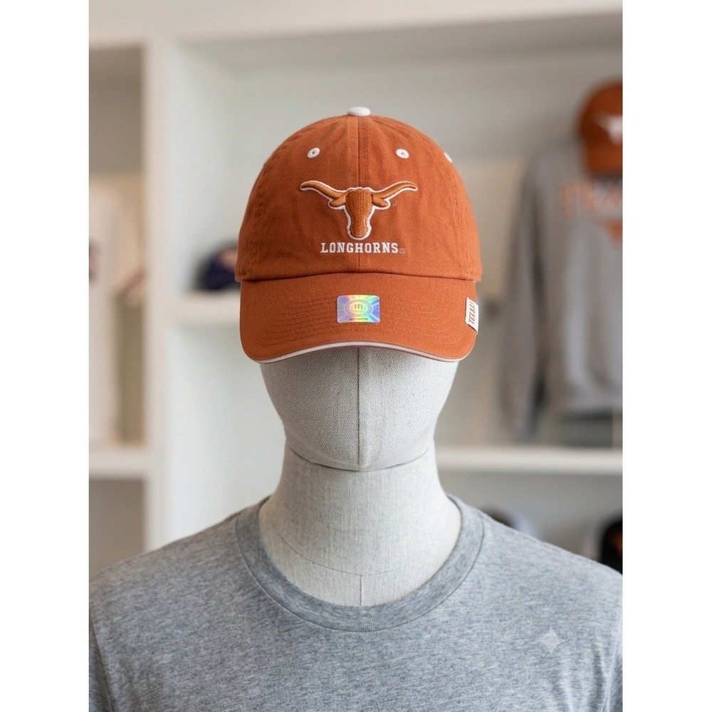 VTG Y2K TOW UT TEXAS LONGHORNS Canvas Embroidered Logo Hat Cap Orange Hook 'em